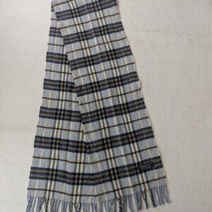 Burberry Lambswool Check Scarf Blue Unisex | Soft Luxury Wear | Fast Ship